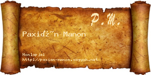 Paxián Manon névjegykártya